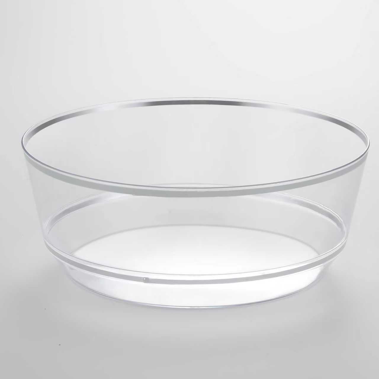Hot Stamping Bowl Clear with Silver Edge RSB 14