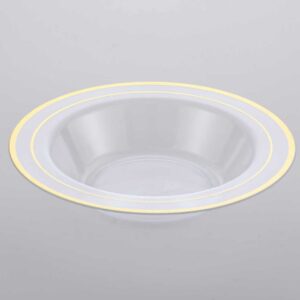 Hot Stamping Bowl Clear with Gold Edge CCB12