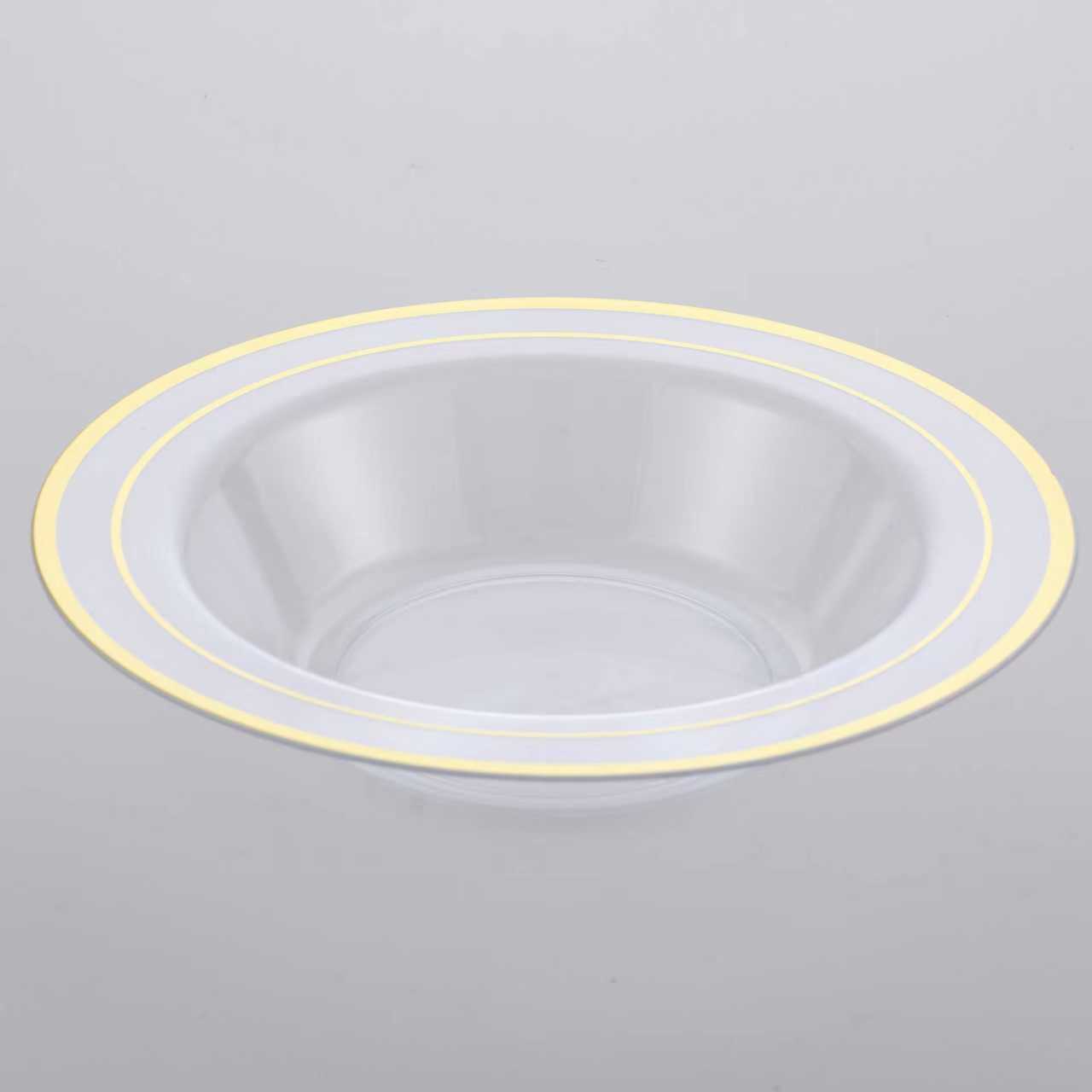 Hot Stamping Bowl Clear with Gold Edge CCB12