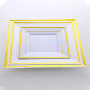 Hot Stamping Square Plates With Gold Edge SQ65/SQ95/SQ10