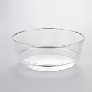 Hot Stamping Bowl Clear with Silver Edge RSB 08