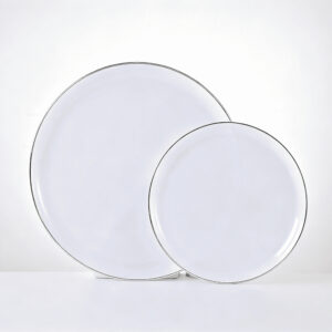 Hot Stamping Deep Edge Plate White with Silver RD75/RD10