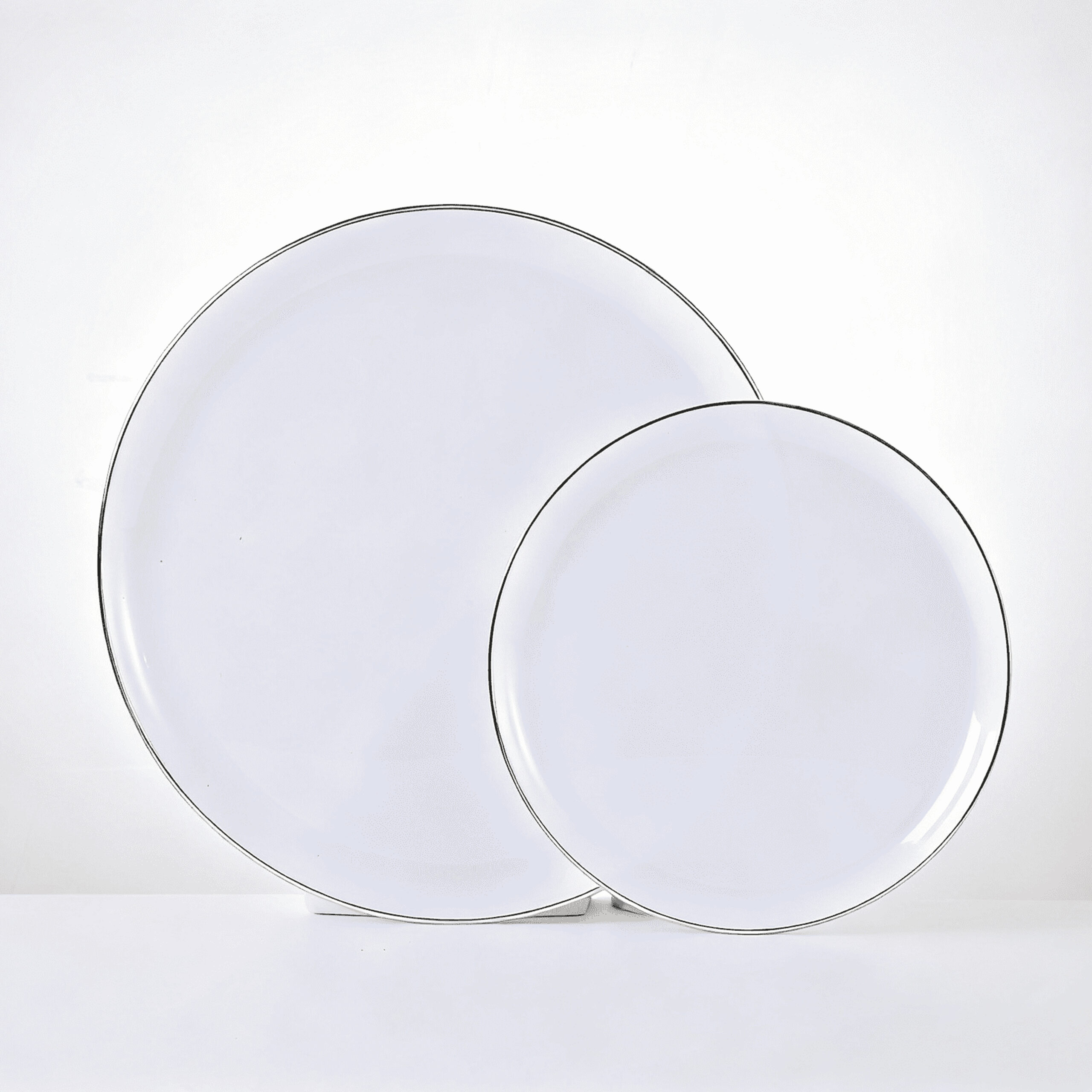 Hot Stamping Deep Edge Plate White with Silver RD75/RD10