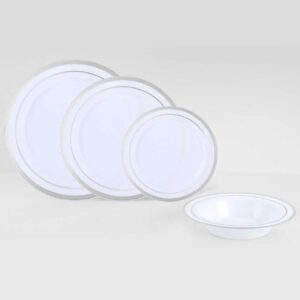 Hot Stamping White Plates With Silver Edge CC75/CC09/CC10