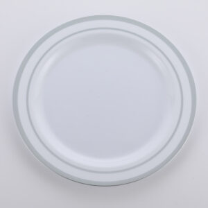 Hot Stamping White Plates With Silver Edge CC75/CC09/CC10