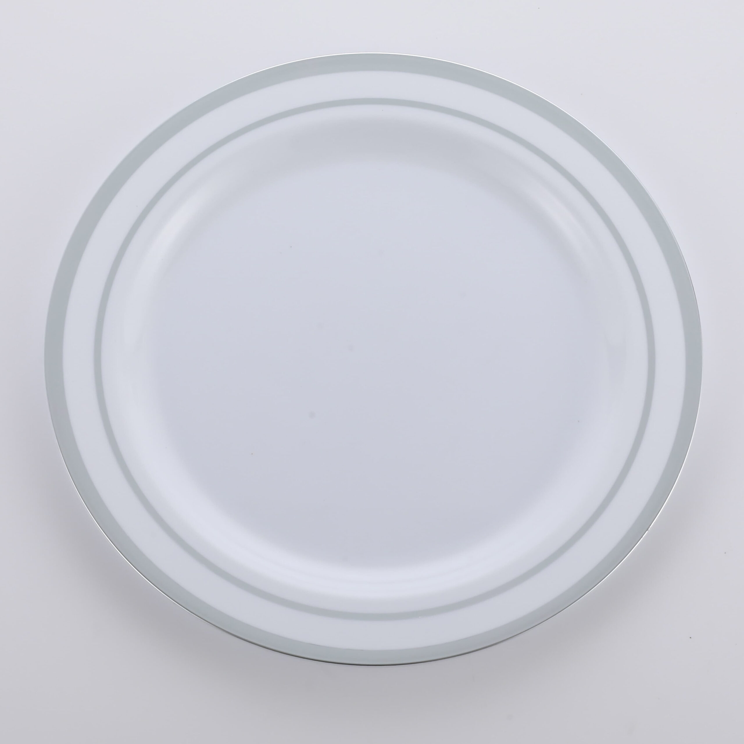 Hot Stamping White Plates With Silver Edge CC75/CC09/CC10