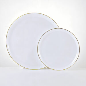 Hot Stamping Deep Edge Plate White with Gold RD75/RD10