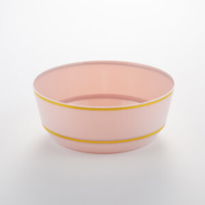 Hot Stamping Bowl Pink with Gold Edge RSB 14