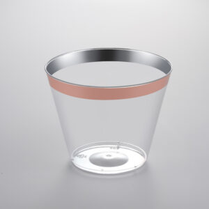 Clear Cup With Rose Gold Edge CW09