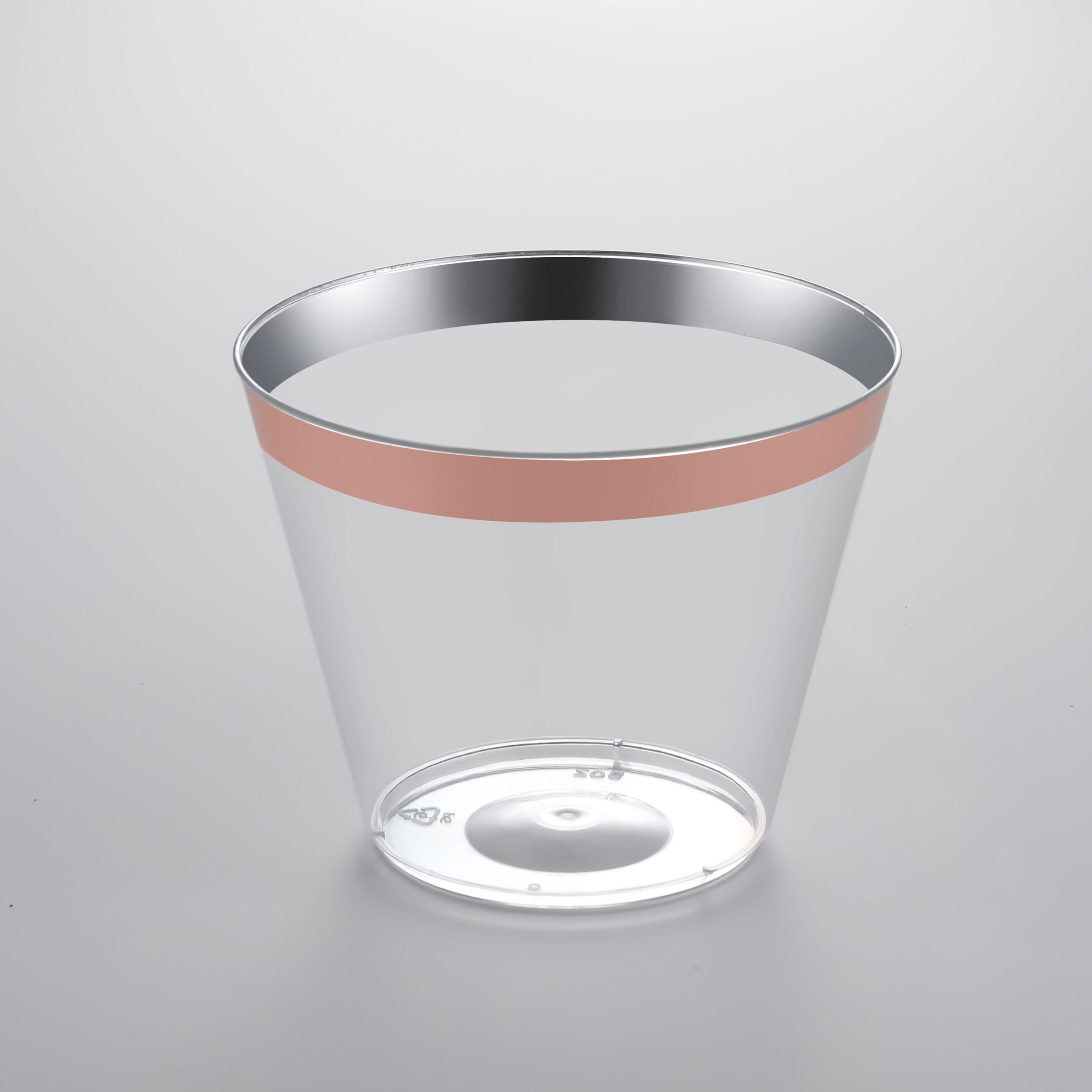 Clear Cup With Rose Gold Edge CW09