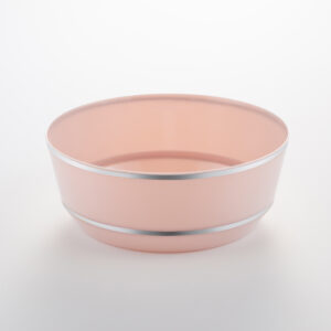 Hot Stamping Bowl Pink with Silver Edge RSB 08